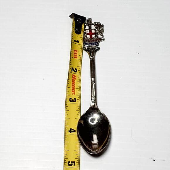 Vintage Chrome Domine Dirige Nos London Demitasse Souvenir Spoon 5" - Picture 6 of 6